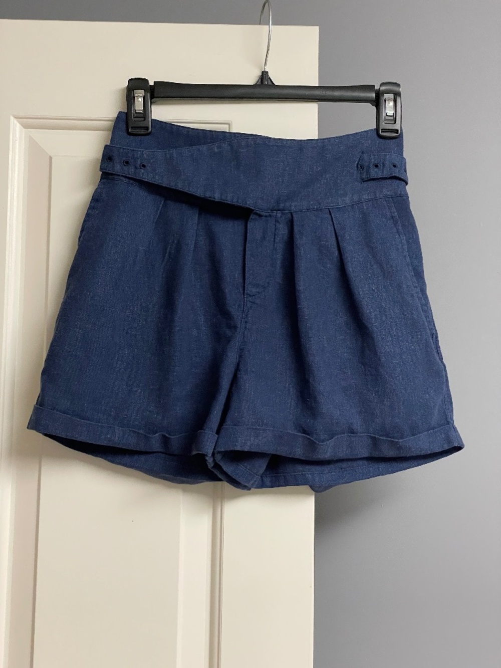 Urban Outfitters Navy Linen Shorts, Women, XS